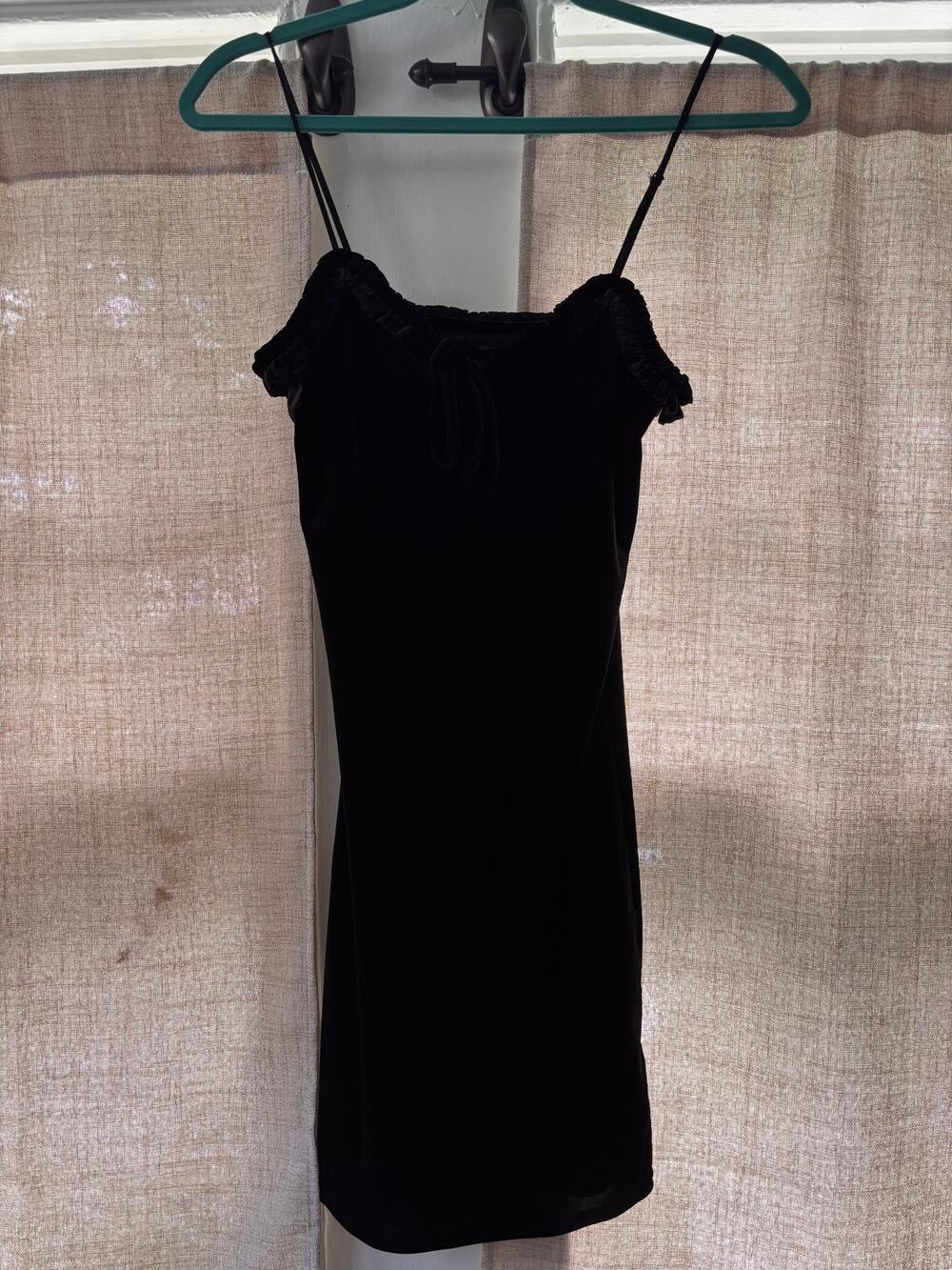 Urban Outfitters Black Velvet Mini Dress – Size XS